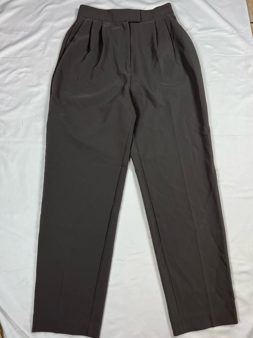 NA-KD Size 36 loose Straight Leg High Rise Pleated Trousers Gray Pants